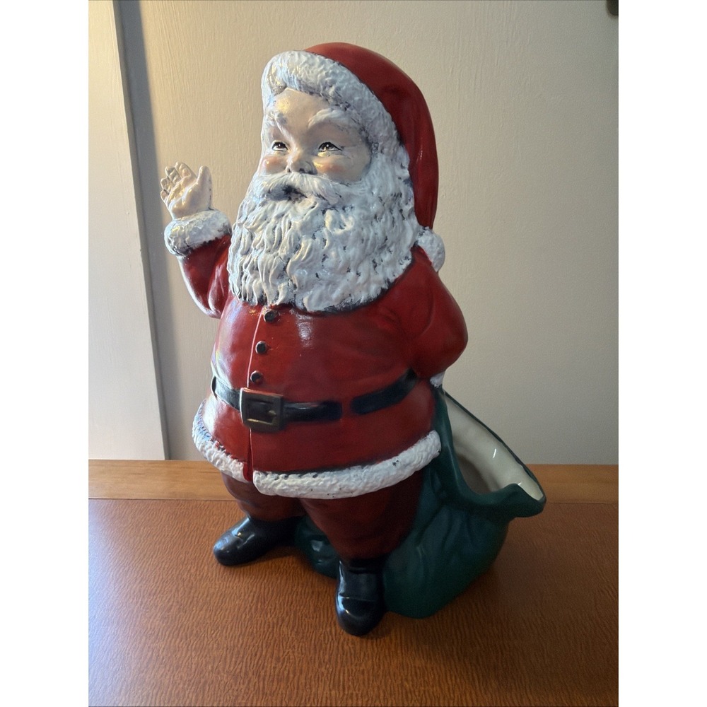 Duncan Ceramic Santa‎ Claus Planter/Candy Dish - Hand Painted, VTG 1973
